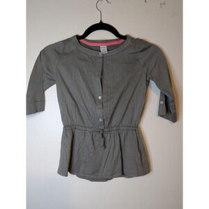 Carters Girls Gray Peplum Drawstring Tunic Shirt Size 6